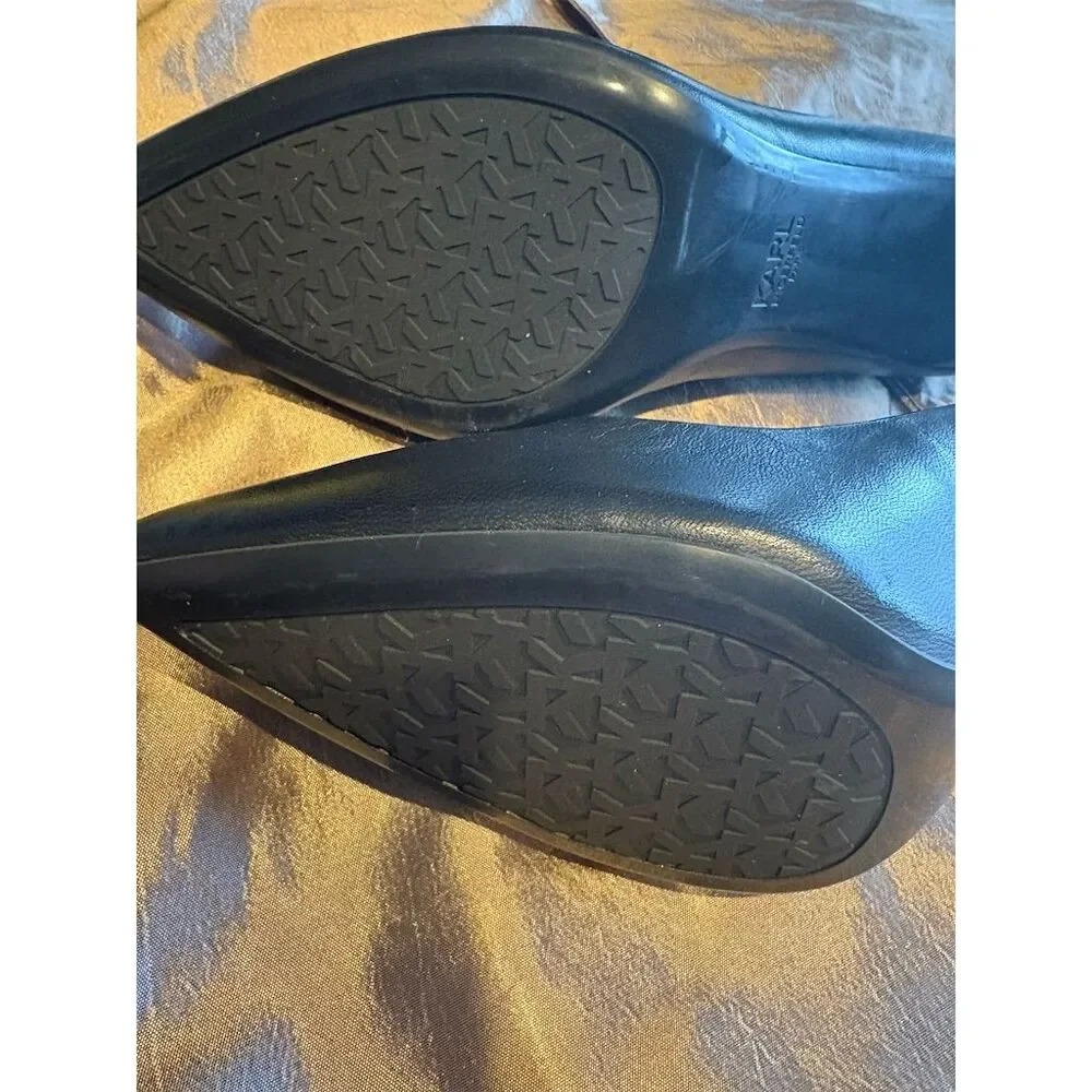 Karl Lagerfeld Women's‎ Black Leather Pointed Toe Pumps Size 8